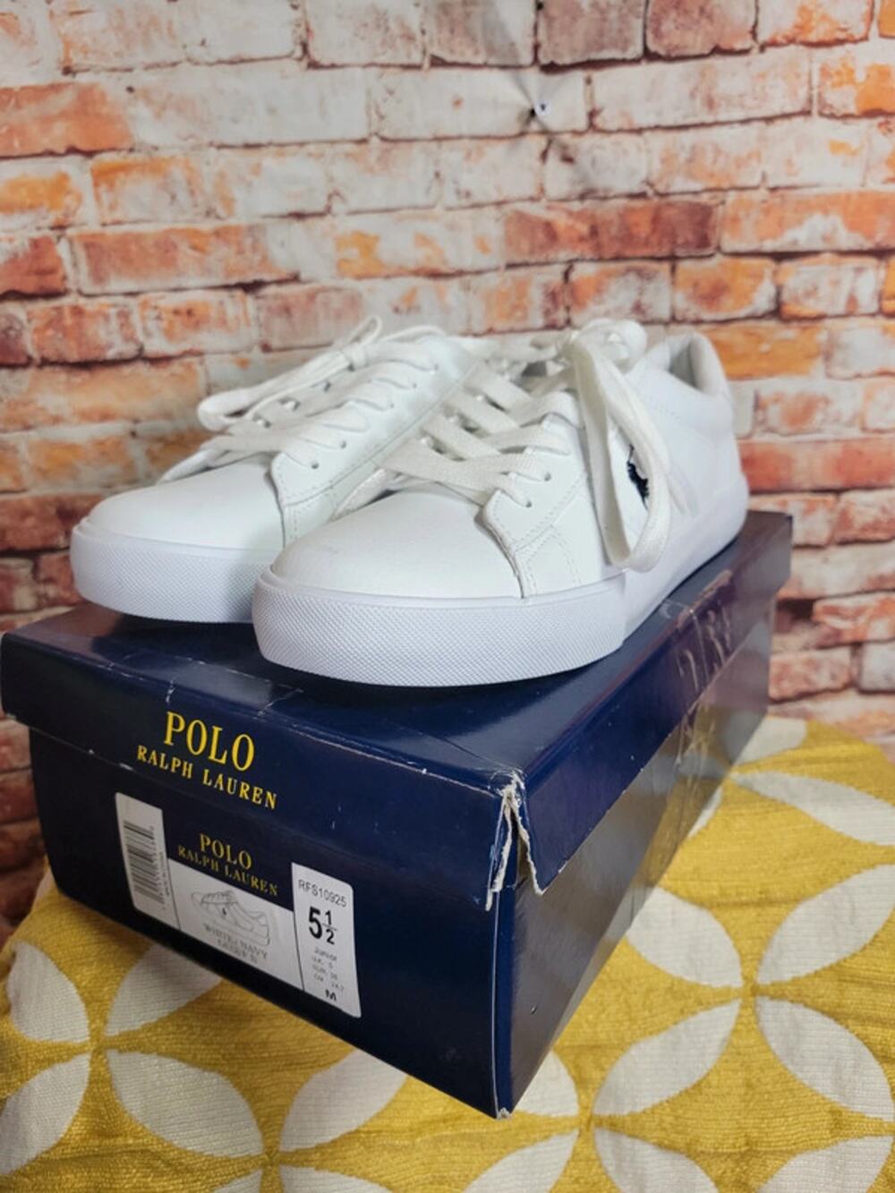 Polo Ralph Lauren Geoff II Junior Sneakers Size 5.5 White